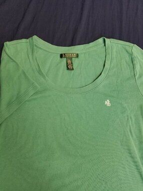 Lauren Ralph Lauren Crew Neck Short Sleeve Tee Seafoam Green Nice Casual XL